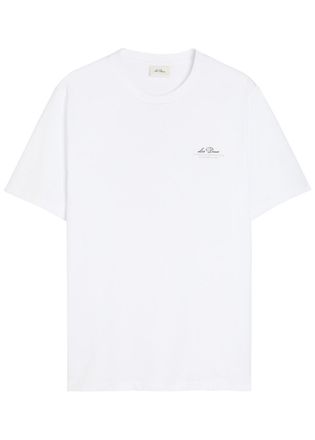 Les Deux Ben Globe Logo-print Cotton T-shirt - White - Xxl