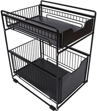 OEM Caj&oacute;n De Almacenamiento De 2 Niveles Para Debajo Del Fregadero, Organizador Extra&iacute;ble, Encimera, Lavadero, Ba&ntilde;o, Oficina, Escritorio (negro)