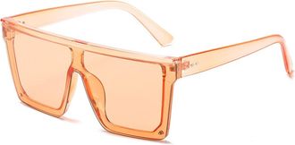 Generic Large Frame Mens Square Sunglasses Outdoor Driving Womens Vacation Sun Glasses(Orange)