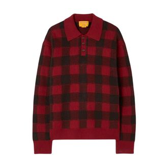Guest In Residence Polo Checker Allday - Tops - Hombre - Rojo - XL