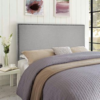 Casa Dime Silver Plush King 26 inch Strutted Headboard