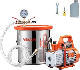 OEM Bomba De Vac&iacute;o De 110 L/min Con C&aacute;mara De Vac&iacute;o Desgasificadora Acero Inoxidable De 11,36 L, Cubierta De Vidrio Templado, Kit De Bomba De Vac&iacute;o De 1 E