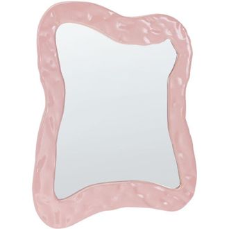 Beliani Beliani - Specchio decorativo da parete appeso in mdf 80 x 60 cm Retro Style Decor Asimmetrico Rosa Pencran