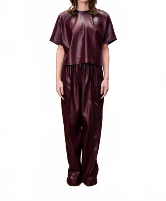 FRNCH Michaux Faux Leather Pants In Bordeaux