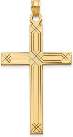Diamond2Deal 14k Yellow Gold Cross Pendant