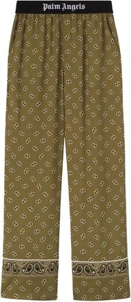 Palm Angels Paisley Print Broek - Dames - Wijde Broeken - Groen - XS - Broeken