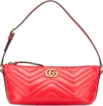 Gucci Pre-owned Shoulder Bags, female, Red, Size: ONE SIZE Pre-owned GG Marmont Shoulder Bag Quilted
