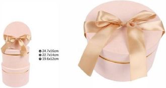 Trade Shop Trade Shop - Set 3 Scatole Scatola Box Regali Varie Misure Matrioska Tonde Rosa Pallido 71944