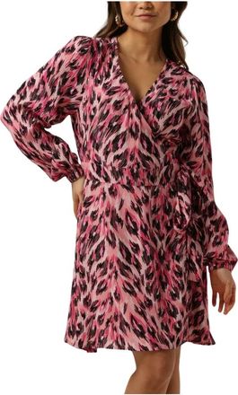 Silvian Heach Wikkeljurk Roze Mini Jurk - Dames - Korte kleedjes - Roze - 4XS - Kleedjes