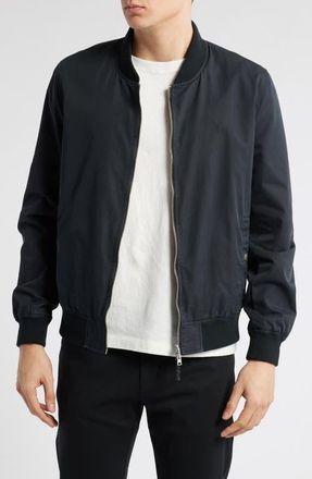 AllSaints Bassett Reversible Bomber Jacket in Black/command Blue at Nordstrom, Size Xx-Large
