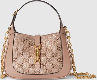 Gucci Jackie 1961 Crystal Mini Bag, Beige, Fabric