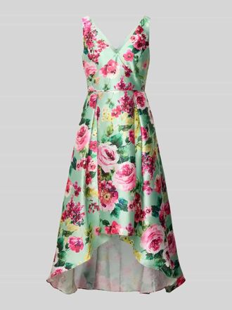 Adrianna Papell Midikleid aus Satin mit V-Ausschnitt in Gruen, Gr&ouml;&szlig;e 38