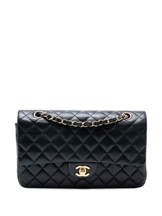 Chanel 2013-2014 medium Classic lamsleren Double Flap schoudertas - Zwart