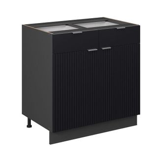 Vicco Mueble Bajo De Cocina Fame-line, Rayas Negras, 80 Cm Sin Encimera