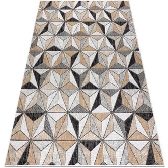 RugsX Rugsx - Alfombra Sisal Cooper Mosaico, Triangulos 22222 Crudo / Negro Beige 140x190 Cm