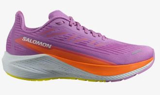 Salomon Womens Aero Blaze 2 Running Shoes In Iris Orchid/ Dragon Fire/sulphur Spring