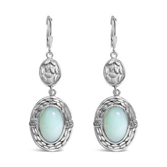 House of Brilliance 925 Sterling Silver Chalcedony Diamond Accent Drop and Dangle Earring (K-L Color, I1-I2 Clarity)