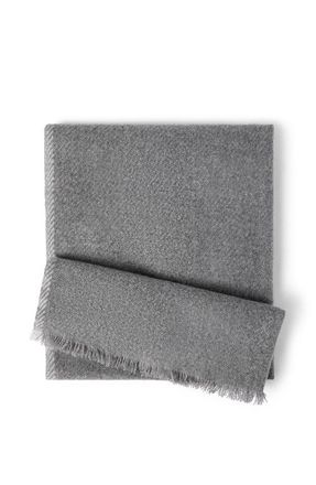 Brunello Cucinelli Cashmere diagonal scarf in Medium Grey at Nordstrom