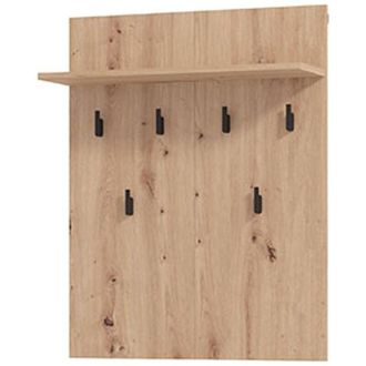 Dmora Appendiabiti Ortelle, set Fissaggio a Muro Incluso, 6 Ganci, Installazione a Muro, 83h cm Marrone Rovere Nodi