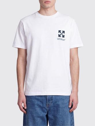 Off-white T-shirt girocollo in cotone con logo Arrow stampato sul retro
