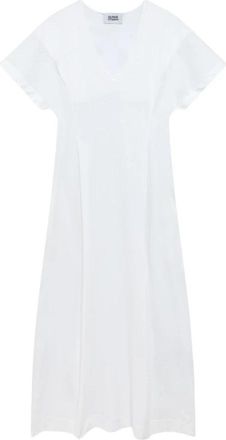 Alpha Studio Midi Jurken - Dames - Casual kleedjes - Wit - M - Katoen - Kleedjes