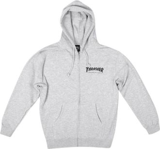 Thrasher Logo Zip Hoodie Sweatshirt Grijs/Zwart - Heren - Vesten met rits - Grijs - XL - Hoodies & sweatvesten