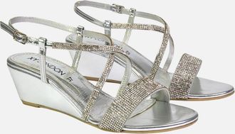 XY London Womens XY London Womens/Ladies Ocean Diamante Wedge Sandals - Silver - Size: 8