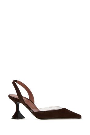 Amina Muaddi Coftra Slingback Heel - Brown