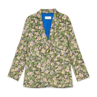 Maliparmi Blazers, female, Green, Size: XS Floral Symphony Jacket