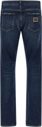 Dolce & Gabbana Logo Plaque Jeans - Blue