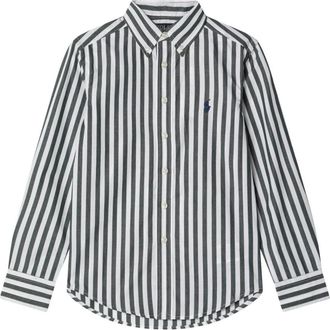 Polo Ralph Lauren Gestreepte Poplin Overhemd - Heren - Casual Overhemden - Groen - M - Katoen - Overhemden