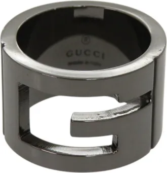 Gucci Gunmetal Silver 925 Band Ring (Pre-Owned)
