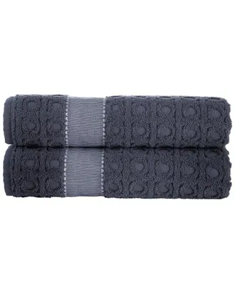 Brooks Brothers Circle In Square 2Pc Bath Sheets