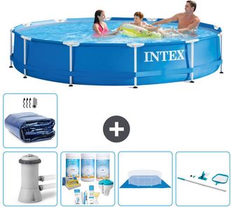 Intex Piscina Con Estructura Redonda - 366x76 Cm - 8-piezas S20481