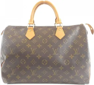 Louis Vuitton Marron Coated Canvas Boston Bag (Pre-Owned)