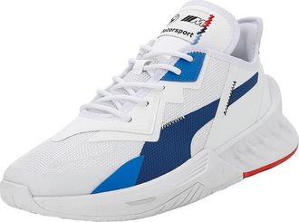 Puma BMW MMS Maco Mens White Trainers, Cool White Cobalt Pop Red, 8 UK