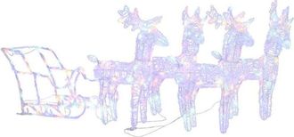 vidaXL Decoración navideña renos y trineo acrílico 280x28x55 cm vidaXL