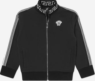 Versace Boys Medusa Logo Zip Up Top in Black - Size 8Y