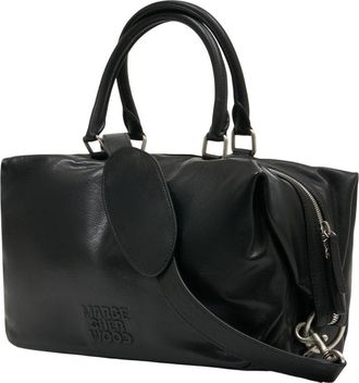 Marge Sherwood Womens Dumpling Shoulder Bag Black Lambskin