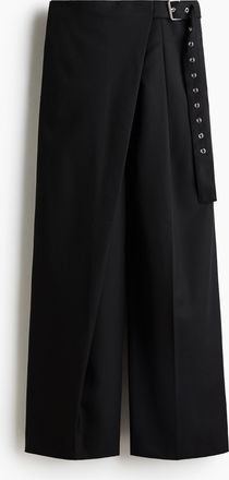 H&M Hose aus Wollmix mit Wickeldetail - Schwarz