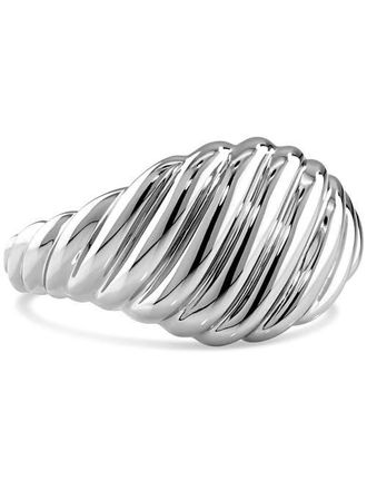 Devata Rope Ring in Rhodium Plated Sterling Silver, 12mm at Nordstrom, Size 8