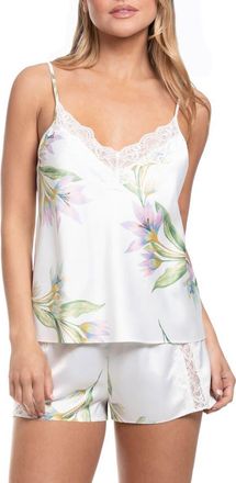 In Bloom by Jonquil Elyse Floral Satin Shortie Pajamas in Ivory at Nordstrom, Size X-Large