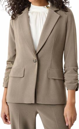 Joseph Ribkoff Melange Silky Knit Straight Blazer In Taupe