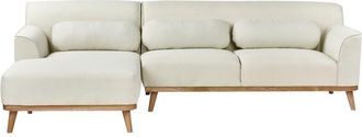 Beliani Beliani - Fabric Right Corner Sofa Tufted Finished Back Off-White Simos