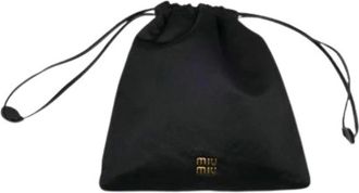 Miu Miu Pre-owned Mini Bags, female, Black, Size: ONE SIZE Pre-owned Satin Pouch