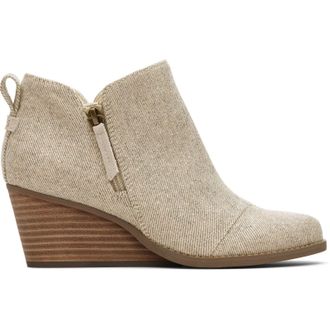 Toms Toms Goldie Textile Womens Natural Heeled Ankle Boots - Size UK 6
