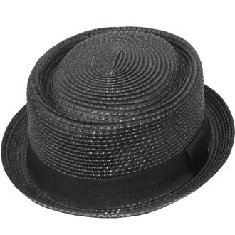 Epoch Hats Company Mens Fancy Summer Straw Pork Pie Derby Fedora Upturn Brim Hat, F1857black, L-XL