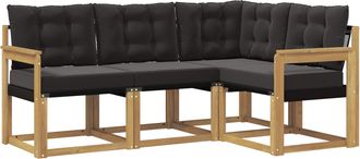vidaXL Conjunto De Sof&aacute;s De Exterior 4 Uds. Blanco Y Negro Vidaxl
