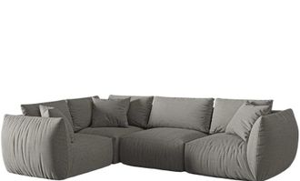 MICADONI Modulares 4-Sitzer Design Ecksofa Chris mit Eckteil links - Strukturstoff