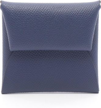 Herm&egrave;s Bleu Saphir Green Navy Epsom Leather Coin Purse/Coin Case (Pre-Owned)